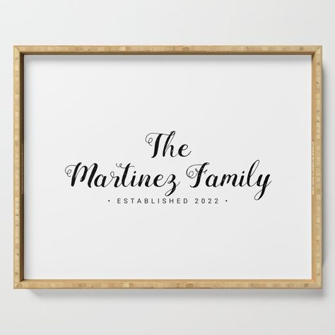 The Martinez Family, Established 2022 Serving Tray Jones Family, Serving Trays With Handles, Family Sign, The Jacksons, Sweet Gifts, Family Signs, Bathroom Organisation, Serving Trays, Dining Space