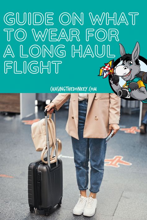 What To Wear On A Long Haul Flight - Best Outfit Tips | Chasing the Donkey Long Haul Flight Outfit, Long Flight Tips, Matching Loungewear Set, Plane Outfit, Comfortable Travel Outfit, Flight Outfit, Air Port Outfit, Comfy Travel Outfit, Travel Outfit Plane