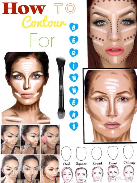 Contour For Beginners Contour For Beginners, Make Up Contouring, Learning Makeup, How To Contour Your Face, Make Up Diy, Beginner Makeup Kit, Make Up Kits, Contouring For Beginners, Makeup Highlight