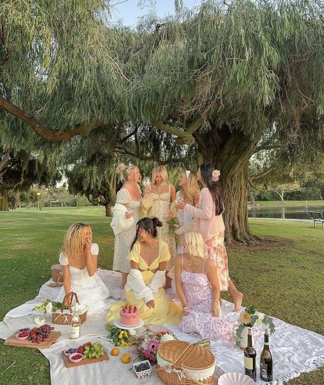 Picnic Day Outfit, Girly Picnic, Group Picnic, Themed Picnic, Picnic Photo Shoot, Picnic Inspo, Picnic With Friends, Picnic Birthday Party, Picnic Inspiration