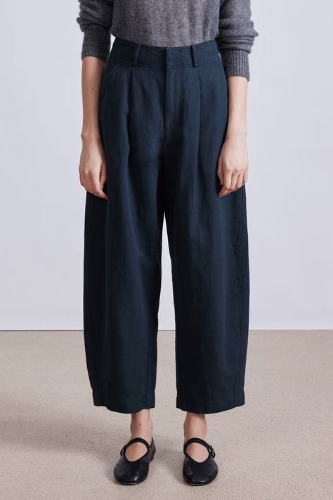 Apiece Apart Bari Crop Trouser - Forest River Barrel Pants, High Waist Trousers, Apiece Apart, Perfect Pant, Forest River, On Repeat, Cropped Trousers, Fashion Story, Work Travel