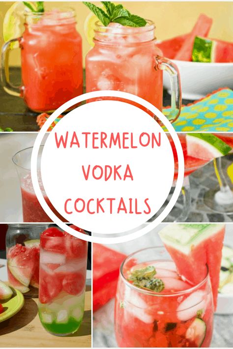 Watermelon Cocktail Vodka, Watermelon Vodka Recipes, Watermelon Mixed Drinks, Vodka Recipes Easy, Watermelon Vodka Drinks, Summer Vodka Drinks, Watermelon Recipes Drinks, Watermelon Cocktail Recipes, Vodka Watermelon