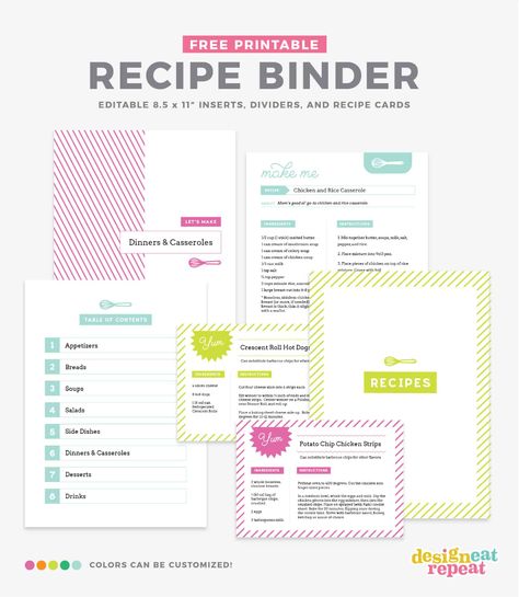 Recipe Templates Free, Cookbook Diy, Diy Recipe Book, Recipe Binder Template, Recipe Binder Printables, Diy Recipe Binder, Make Your Own Cookbook, Recipe Book Covers, Printable Forms