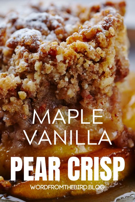 Pear Crumble Pie Recipe, Pear Pie With Crumb Topping, Pear Pies Recipes, What Can You Do With Fresh Pears, Best Pear Dessert Recipes, Pear Pie Filling Recipes, Maple Vanilla Pear Crisp, Spiced Pear Cake Recipes, Pear Banana Recipes