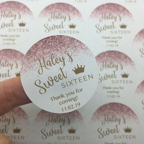 Excited to share this item from my #etsy shop: Personalized Crown and Glitter Sweet Sixteen Favor Stickers Sweet Sixteen Party Favors, Glitter Sweet 16, Sweet Sixteen Favors, Sweet 16 Party Favors, Sweet Sixteen Party, Sweet Sixteen Gifts, Quinceanera Favors, Sweet Sixteen Parties, Water Wedding