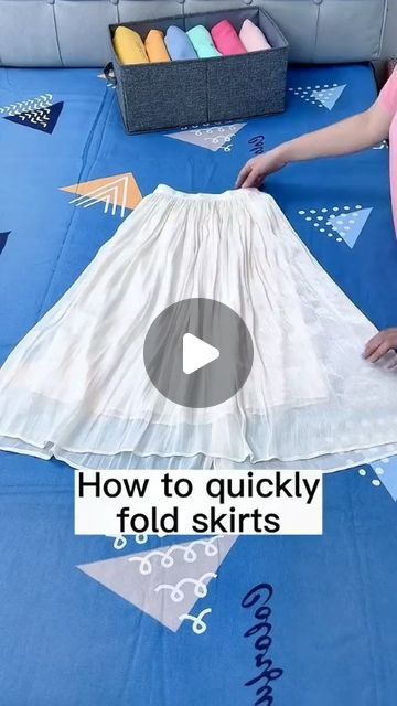 The Folding Hacks on Instagram: "Transform your space with smart storage solutions. Link in bio @thefoldinghacks 🧺🥰! Do you have a better way to fold skirts?🤔#foldingclothes #storagehacks #skirt #capcut" How To Fold Jerseys, Skirt Folding Hacks, How To Fold Skirts To Save Space, Skirt Storage Ideas, How To Fold A Skirt, How To Fold Skirts, Fold Skirt, Folding Hacks, Packing Hacks