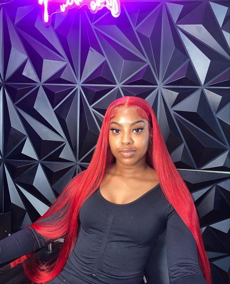 Red Middle Part Wig, Red Middle Part Wig Black Women, Red Buss Down Middle Part, Red Lace Front Wigs Black Women, Red Lace Front Wigs Middle Part, Red Hair Lace Frontal, Red Wigs For Black Women, Red Side Part Wig Black Women, Red Lace Front Wigs