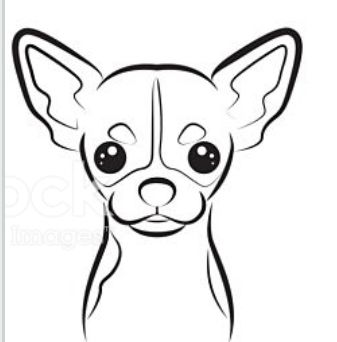 Chihuahua Doodle Easy, Chiwawa Dog Drawing, Chihuahua Painting Easy, Dog Line Art Tattoo Chihuahua, Chiuahaha Drawing, Chihuahua Line Art, Chihuahua Drawing Easy, Line Art Drawings Dog, Chihuahua Drawing Simple