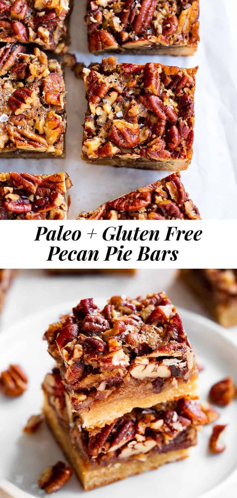 Paleo Fall Desserts, Gluten Free Pecan Pie Bars, Paleo Pecan Pie, Gluten Free Pecan Pie, Gluten Free Pecan, Bars Gluten Free, Pecan Desserts, Sugar Cookie Crust, Chocolate Pecan Pie