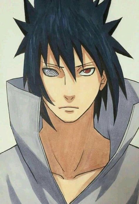 how-to-draw-manga-black-hair-colourful-pencil-sketch-grey-jacket Sasuke Drawing, Sakura Anime, Sasuke Shippuden, Naruto Sketch Drawing, Naruto Vs Sasuke, Naruto Sketch, Manga Naruto, Naruto Drawings, Naruto Sasuke Sakura