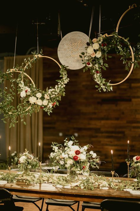 Seriously some of the most stunning floral arrangements and installations we've ever seen! | Image by Kayla Johnson Photo Floral Themed Wedding, Rustic Wedding Decorations, Floral Installations, Floral Wedding Decorations, Light Backdrop, Flowers And Greenery, Wedding Ceremony Backdrop, Larger Than Life, Long Table