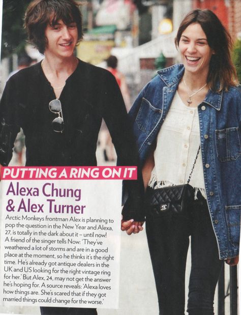 From Heat Magazine, December 2010. aw :( Alex Alexa, Alex Arctic Monkeys, New Year Planning, Full Name, Alex Turner, Put A Ring On It, Alexa Chung, Right Time, Gorillaz