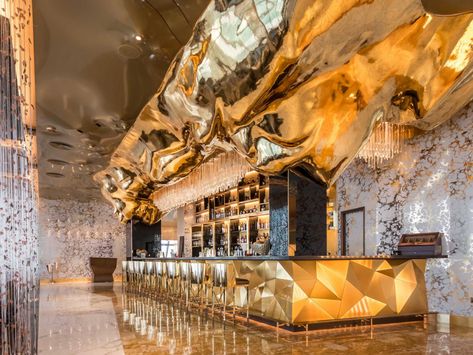 AAID - Allen Architecture Interior Design - Best Restaurant Decoration Luxury Restaurant Interior, Bar Counter Design, Nightclub Design, Popular Interior Design, Bar Interior Design, Luxury Bar, Luxury Restaurant, Burj Al Arab, Counter Design