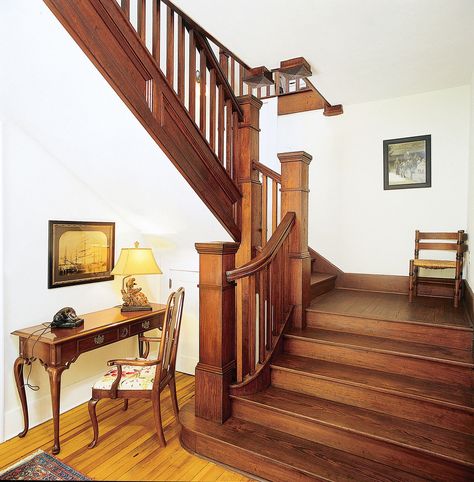 One-of-a-Kind Craftsman Remodel - This Old House Craftsman Stairs, Craftsman Staircase, Craftsman Remodel, Wainscoting Stairs, House Before And After, Traditional Staircase, Diy Staircase, Staircase Makeover, Wood Staircase