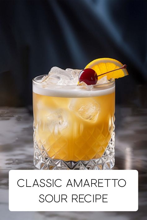 Amoretto Drinks, Amoretto Sour, Amaretto Sour Drink, Disaronno Drinks, Cocktail Amaretto, Amaretto Sour Recipe, Perfect Margarita Recipe, Amaretto Drinks, Amaretto Recipe