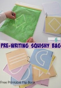 Pre-Writing Squishy Bag with FREE Printable Flip Book Maluchy Montessori, Free Printable Numbers, Children Drawing, Pre Writing Activities, Preschool Fine Motor, Preschool Writing, Preschool Literacy, Printable Numbers, Skills Activities