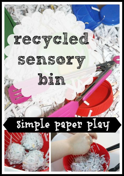 Paper Sensory Bin, Sensory Bin Play, Recycling Activities, Earth Day Projects, Earth Day Crafts, Sensory Boxes, Montessori Ideas, Earth Day Activities, Sensory Bottles