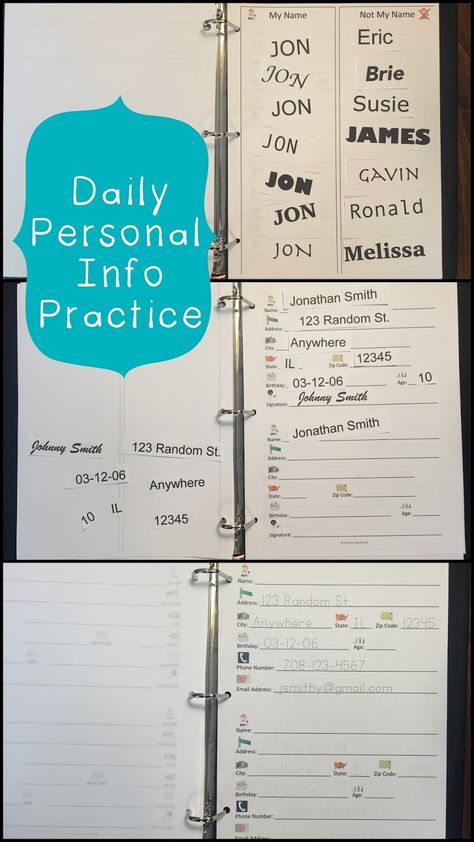 Ways to teach special education students their personal information - an essential life skill Functional Academics, How To Teach Students, Structured Teaching, Asd Classroom, Life Skills Class, Functional Life Skills, Life Skills Lessons, Vocational Skills, Job Skills