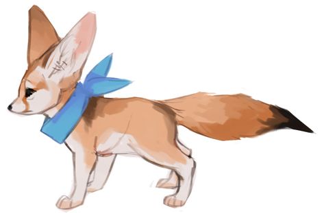 Fennec Fox Art Drawings, Fennec Fox Character Dnd, Fennec Fox Drawing Reference, Fennec Fox Cartoon, Fennec Fox Character Design, Desert Fox Drawing, Fennec Fox Fursona, Fox Therian Art, Fennec Fox Oc