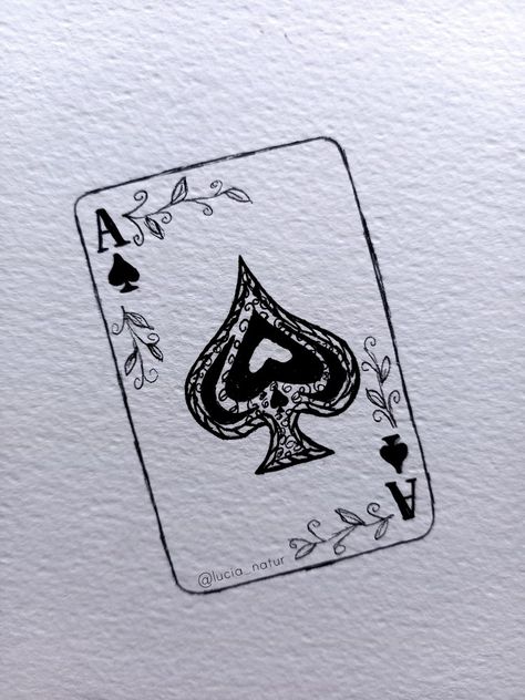 Ace Card Tattoo Design For Women, Wild Card Tattoo Women, Ace Of Hearts Tattoo Design, Deck Of Cards Sketch, Deck Of Cards Tattoo Design, Deck Cards Tattoo, Card Tattoo For Women, Ace Card Tattoos, Ace Of Cards Tattoo