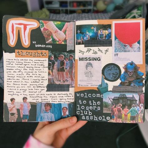 Movie Themed Scrapbook, Movie Scrapbook Page Ideas, Kawaii Scrapbook Ideas, Movie Journal Aesthetic, Movie Scrapbook Ideas, Movie Review Journal Ideas, Film Journal Aesthetic, Movie Journal Page, Film Journal Ideas