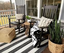 Front Porch Comfy Chairs, Front Porch Decor With Rocking Chairs, Small Front Porch Ideas Seating, Front Porch With Rocking Chairs Ideas, Porch Rocking Chair Ideas, Front Porch Furniture Ideas Small, Front Porch Rocking Chair Ideas, Long Narrow Porch Ideas, Small Porch Seating Ideas