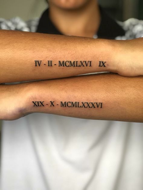 Numeral Letter Tattoo, Romanian Numbers Tattoo, Forearm Roman Numeral Tattoo, Roman Numeral Tattoo Men, Roman Numeral Tattoo Arm, Roman Numeral Wrist Tattoo, Jake Tattoo, Typographic Tattoo, Birthdate Tattoo