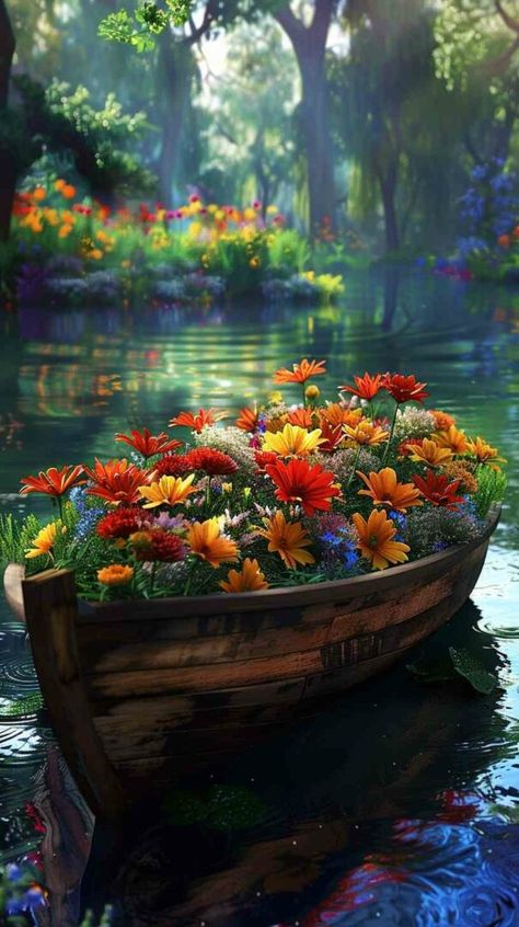 Boats Wallpaper, Boat Wallpaper, Angel Artwork, Android Wallpaper Flowers, Nothing But Flowers, Autumn Scenes, Beautiful Scenery Nature, Wooden Boats, Good Morning Flowers