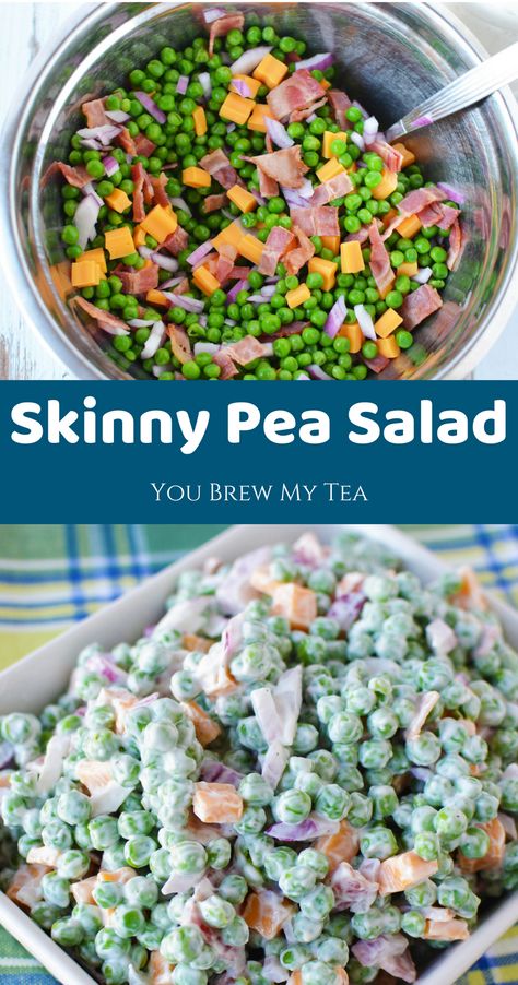 Make our Skinny Pea Salad for only 4 SmartPoints on Weight Watchers FreeStyle Plan!  A delicious classic side dish that everyone loves and can prepare in just minutes! Weight Watchers Sides, Weight Watchers Pasta, Weight Watchers Salad, Pea Salad Recipes, Pea Salad, Smart Points, Ww Recipes, Cooking Oil, Weight Watchers Meals