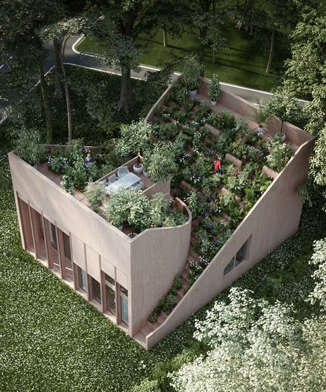 Eco Project, Houses In Germany, Eco House Design, Garden Decoration Ideas, Eco Buildings, Green Architecture, Earthship, Pergola Designs, Eco House