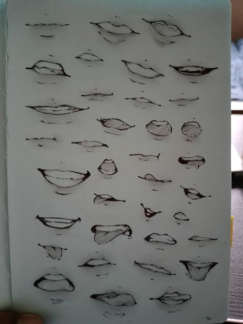 How To Draw Different Mouths, Slightly Open Mouth Reference, How To Draw Open Mouth Smile, How To Draw A Simple Mouth, Mouth Drawings Easy, Open Mouth Drawing Tutorial, How To Draw Open Mouth Anime, Open Anime Mouth, Anime Mouth Drawing Easy