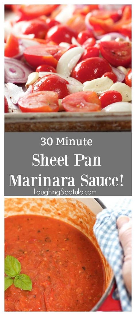 Fresh Tomato Recipes, Roasted Tomato Sauce, Marinara Sauce Homemade, Homemade Tomato Sauce, Homemade Marinara, Roasted Tomato, Garden Recipes, Sauce Tomate, Sheet Pan Recipes