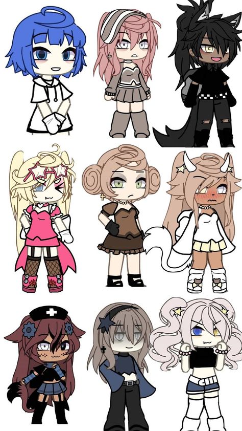 ❤🧿💋🎀🌹 Gacha Life Skin Ideas, Ocs Gacha Club, Gacha Life Hair Ideas, Gacha Hair Ideas, Gacha Fits, Gacha Base Poses Cute, Gacha Outfit, Characters Inspiration Drawing, Club Hairstyles