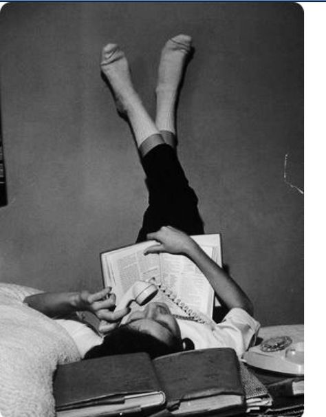 Talking on the phone for hours ❤ Life Magazine, A Book, A Woman, Magazine, Reading, Bed, Books