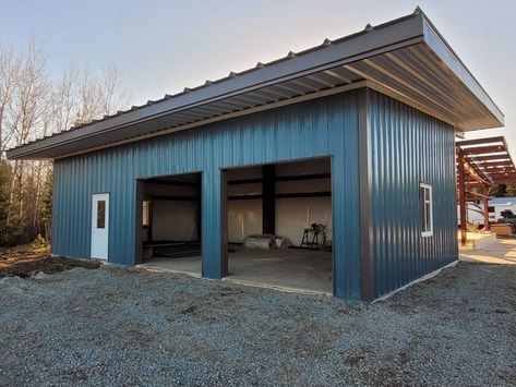 Garage And Workshop Plans, Steel Garage Buildings, Commercial Steel Buildings, Atelier Ideas, Pole Barn Plans, Prefab Garages, Metal Shop Building, Garage Construction, Garage Plans Detached