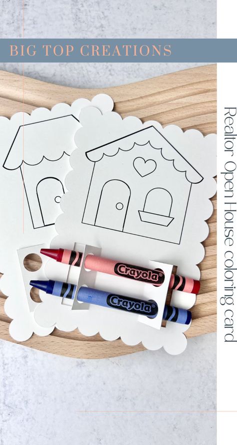 Kids House Coloring Card Realtor Open House Kids Activity - Etsy Realtor Open House, Real Estate Marketing Plan, Real Estate Marketing Strategy, Mortgage Marketing, Open House Real Estate, Luxury Real Estate Agent, Realtor Social Media, Marketing Real Estate, Real Estate Agent Marketing