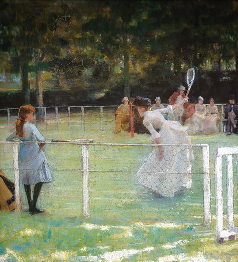 John Lavery - The Tennis Party, 1885 at Aberdeen Art Gallery and Museum | por mbell1975 John Lavery Painting, Sporting Outfits, Art 1800s, John Lavery, Cottage Illustration, Aberdeen Art Gallery, Irish Painters, Tennis Party, Edouard Manet