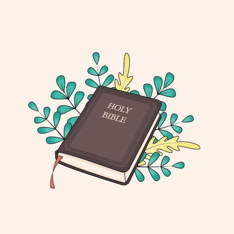 Bible Study Illustrations, Bible Digital Art, Reading Bible Illustration, Bible Logo Design, Holy Bible Aesthetic, Bible Book Aesthetic, Bible Icon Aesthetic, Bible Images Books, Christian Illustration Art