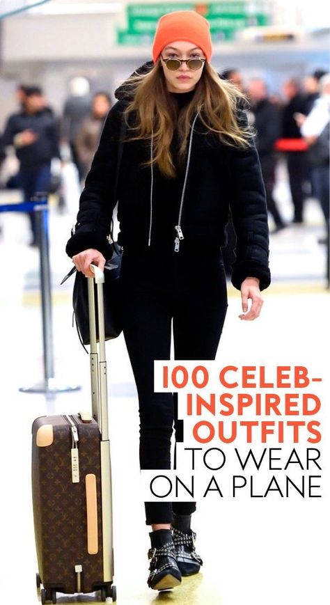 Luxury Airport Outfit, Airplane Outfit Cold To Warm, Luxury Travel Outfit, Airplane Outfit Winter, Plane Outfit Airport Style, Celebrity Travel Style, Outfits To Wear On A Plane, Travel Outfit Plane Cold To Warm, Airplane Travel Outfits