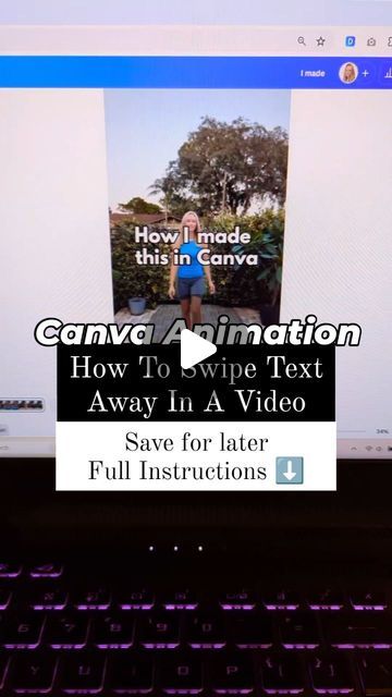 Learn how to create this really fun and eye catching text effect in your social media videos. Swipe text away in your video easily using Canva.

Canva's video editing and animation tools make this so easy to do.

Canva Tutorials By Jen Michele Canva Course, Animation Tools, Don't Waste Your Time, Using Canva, Time Freedom, Push It, Canva Tutorial, Create Digital Product, Social Media Video