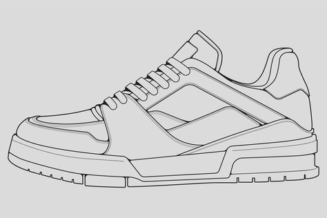 Sneaker Outline, Sneakers Sketch, Shoe Template, Sneakers Drawing, Adventure Shoes, Paper Shoes, Cool Sneakers, Sports Fashion Men, Apparel Design Inspiration