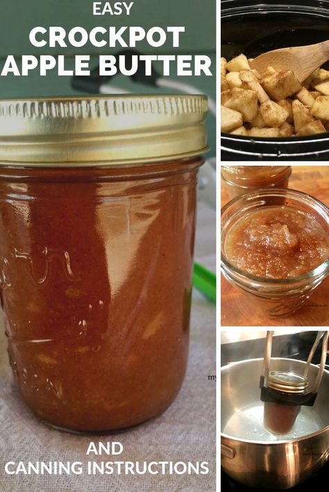 This is an easy slow cooker apple butter or crockpot apple butter recipe plus canning instructions. Use these simple apple butter canning steps to enjoy this sweet treat anytime and other apple butter uses. #SlowCookerAppleButter #CrockpotAppleButter #HowToMakeAppleButter #AppleButterCanning #AppleButterRecipe #MyTurnforUs #AppleButterUses Apple Butter From Applesauce, Apple Butter Uses, Crockpot Apple Butter, Crockpot Apple, Apple Butter Crock Pot, Applesauce Recipe, Slow Cooker Apple Butter, Apple Butter Recipe, Homemade Apple Butter