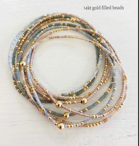 EvelynMooreStackable - Etsy Seed Bead Bracelets, Diy Schmuck, Bijoux Diy, Jewelry Inspo, Etsy Jewelry, Gold Filled Jewelry, Bracelet Stack, Bracelet Designs, Beautiful Bracelet