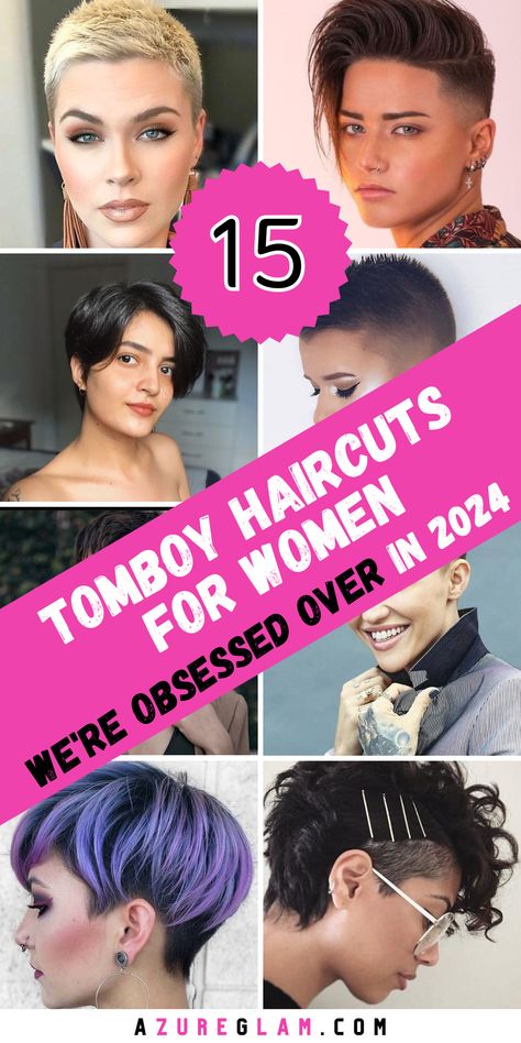 15 Tomboy Haircuts for Women 2024 Boy Cute Haircuts For Women, Tomboy Pixie Haircut, Tomboy Pixie Cut, Straight Pixie Haircut, Tomboy Haircuts For Women, Masculine Haircut For Women, Short Androgynous Haircut, Short Tomboy Haircut, Edgy Haircuts For Women