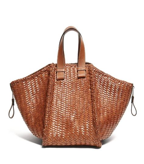 Loewe Hammock, Woven Leather Tote, Woven Leather Bag, Puzzle Bag, Brown Accessories, Tan Handbags, Tan Bag, Loewe Bag, Trending Handbag