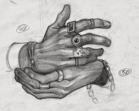 Hand Drawing Rings, Hand With Rings Reference, Hand With Ring Drawing, Hand With Rings Drawing, Ring On Finger Drawing, Big Hands Drawing, Expressive Hands, Hand With Ring, Hands With Rings