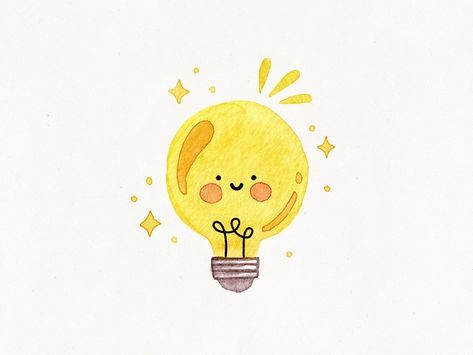 cute lightbulb by Minna So on Dribbble Cute Lightbulb Drawing, Cute Lightbulb, Bulb Drawing, Light Bulb Logo, Light Bulb Drawing, Light Bulb Art, Photography Studio Design, Floral Logo, Cute Kawaii Drawings