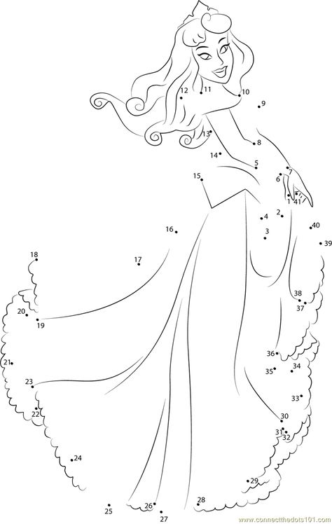 Sleeping Beauty Craft, Princess Learning Activities, Princess Worksheets, Princess Dot To Dot, Basic English For Kids, Unicorn Dot To Dot, Princess Aurora Coloring Page, Cinderella Coloring Pages, Dot To Dot Printables