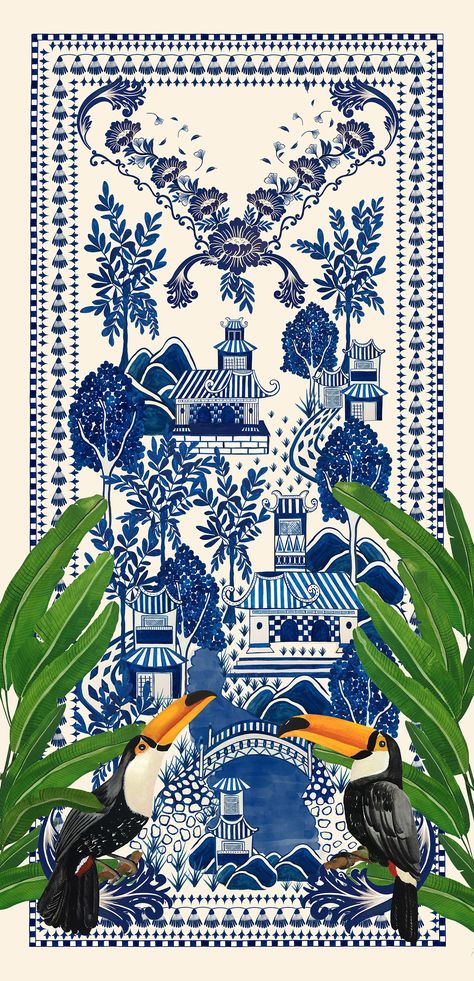 Hawaiian T Shirt, Fashion Graphic Design, Illustration Fashion, Fashion Graphic, Macau, Best Seller, Hawaiian Shirt, Blue And White, Birds