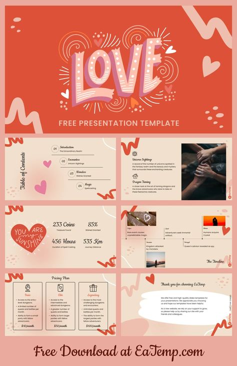 Love PowerPoint Template - Free PowerPoint Templates, Google Slides, Figma Deck And Resume About Me Powerpoint Slide, Output Design, Ppt Template Design, Free Powerpoint Templates, Business Presentation Templates, Google Slides Theme, Powerpoint Design Templates, Powerpoint Presentation Design, Design Presentation